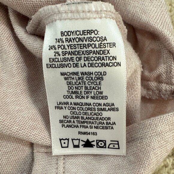 Calvin Klein Top Womens XL Pink V Neck Ruched Front Short Sleeve Knit Stretch NW - Picture 11 of 14